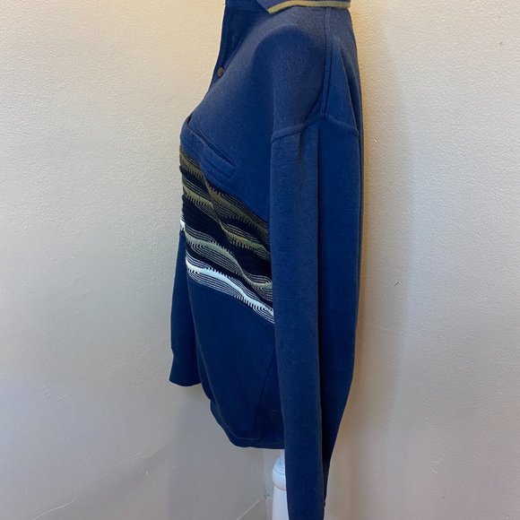 Apparel Zone Mens Blue Long Sleeve Collared Pullover Sweatshirt - Picture 5 of 9